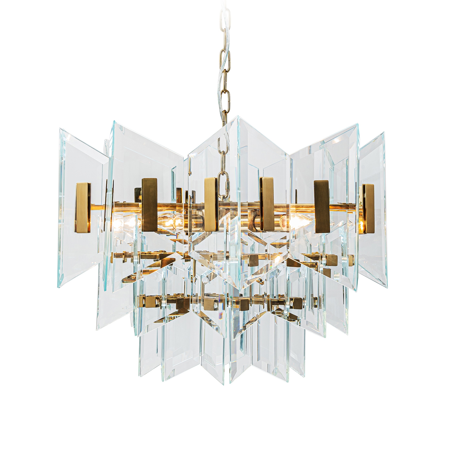 Magic city cross glass panels chandelier