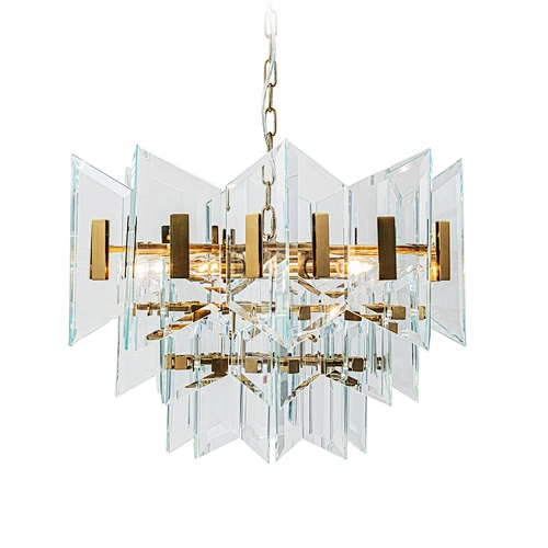 Magic city cross glass panels chandelier